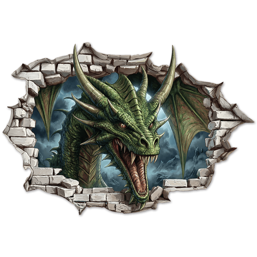 Adesivi per Bambini: Buco nel Muro Drago Ancestrale