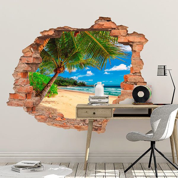 Adesivi Murali: Buco Spiaggia delle palme