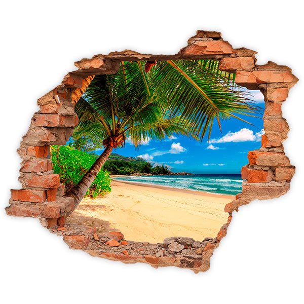 Adesivi Murali: Buco Spiaggia delle palme