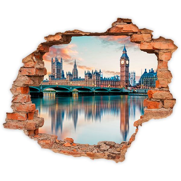 Adesivi Murali: Buco Londra e il fiume Tamigi