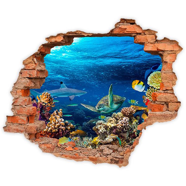 Adesivi Murali: Buco Animali marini