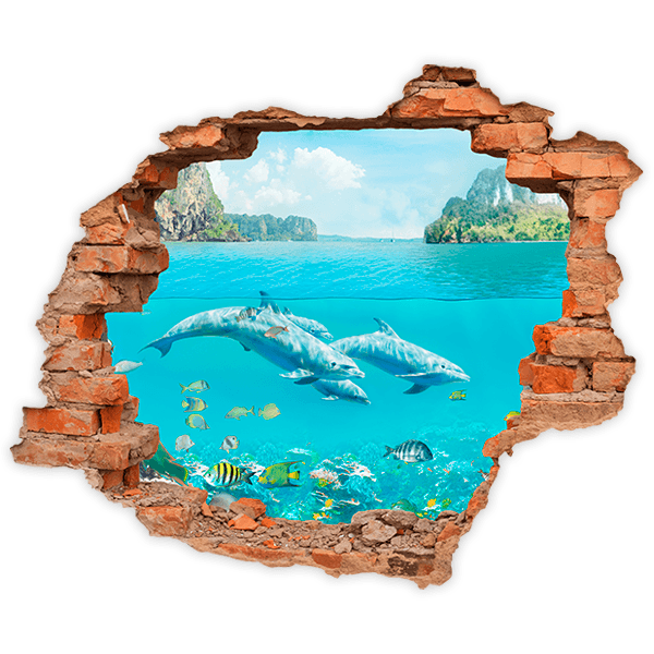 Adesivi Murali: Buco delfini nei Caraibi