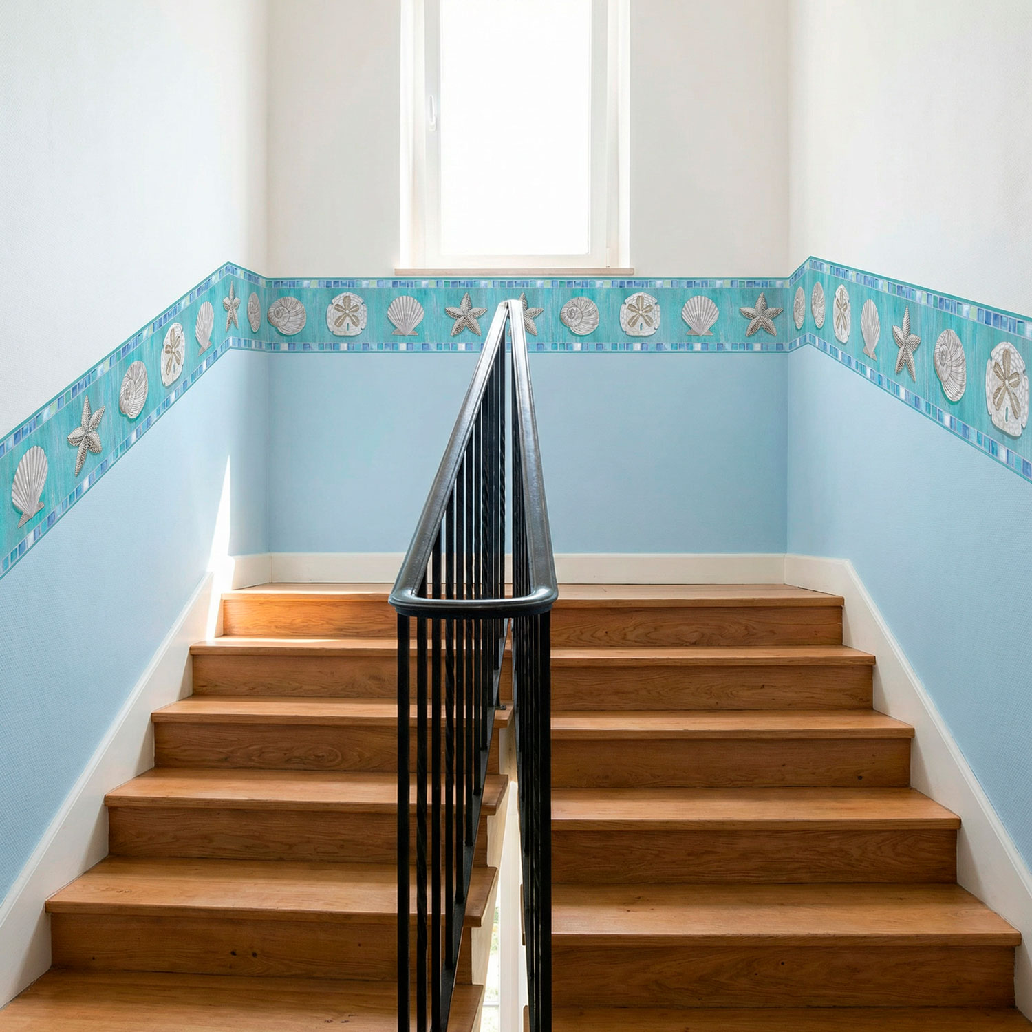 Adesivi Murali: Carta da parate bordo conchiglie 