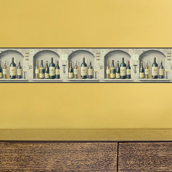 Adesivi Murali: Bordo Bottiglie di vino