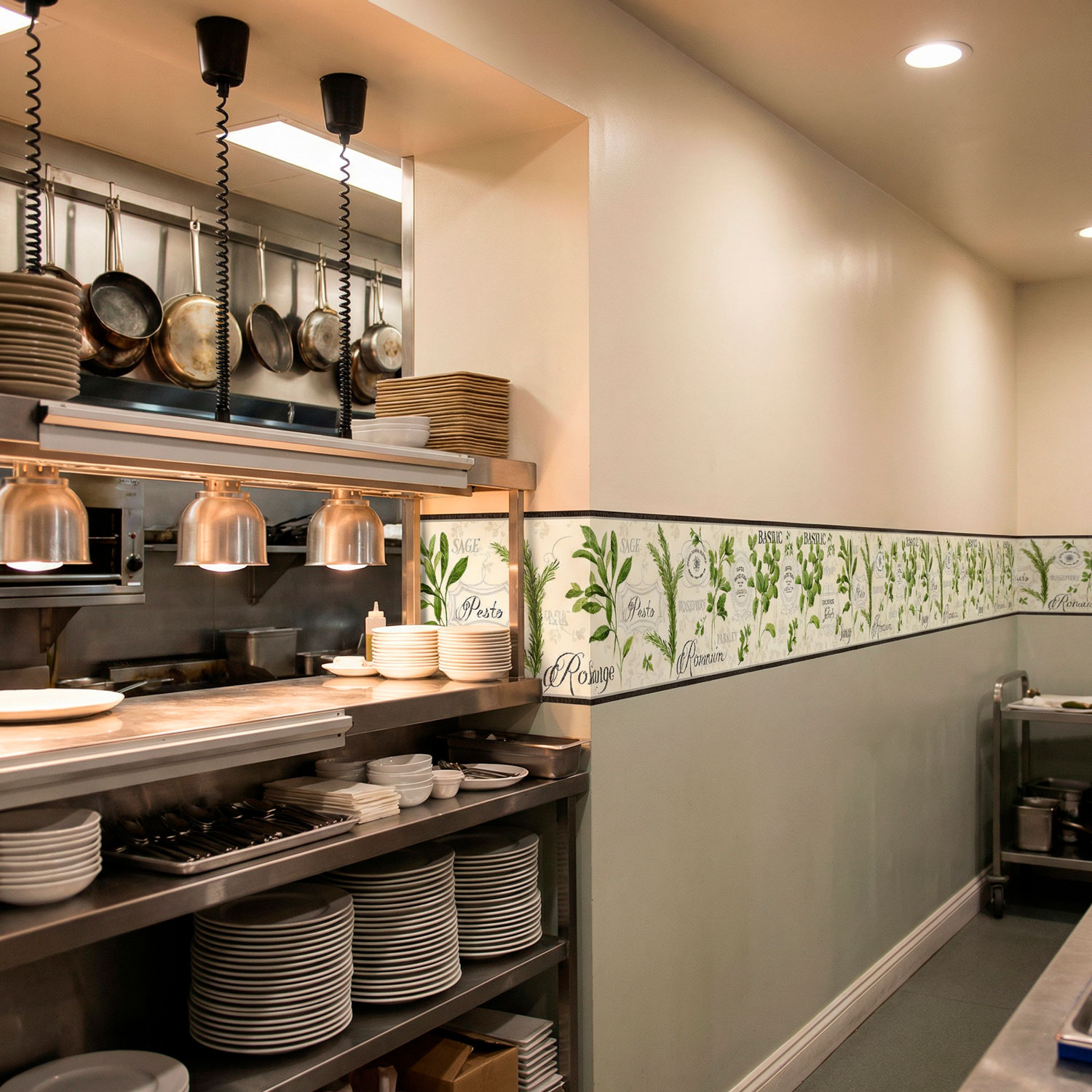 Adesivi Murali: Bordo erbe culinarie