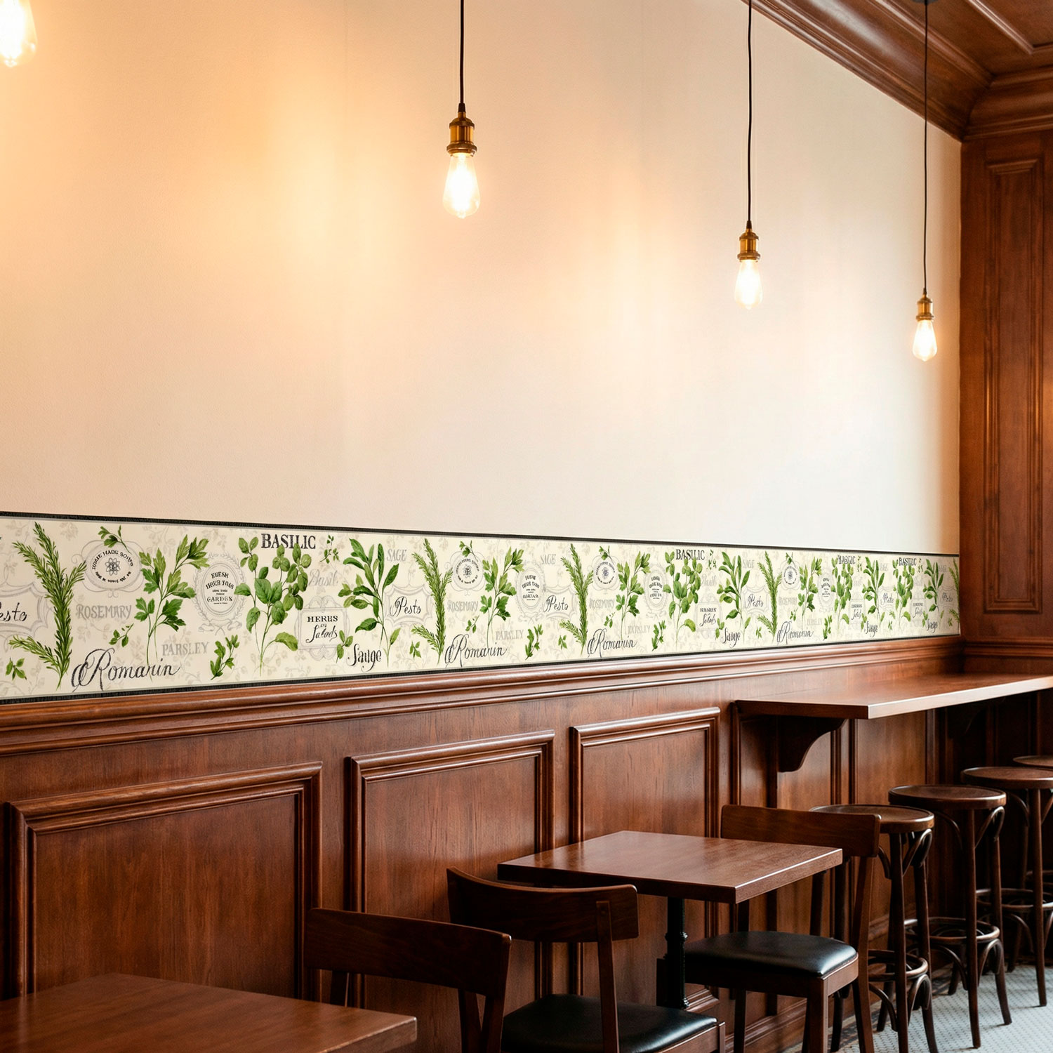 Adesivi Murali: Bordo erbe culinarie