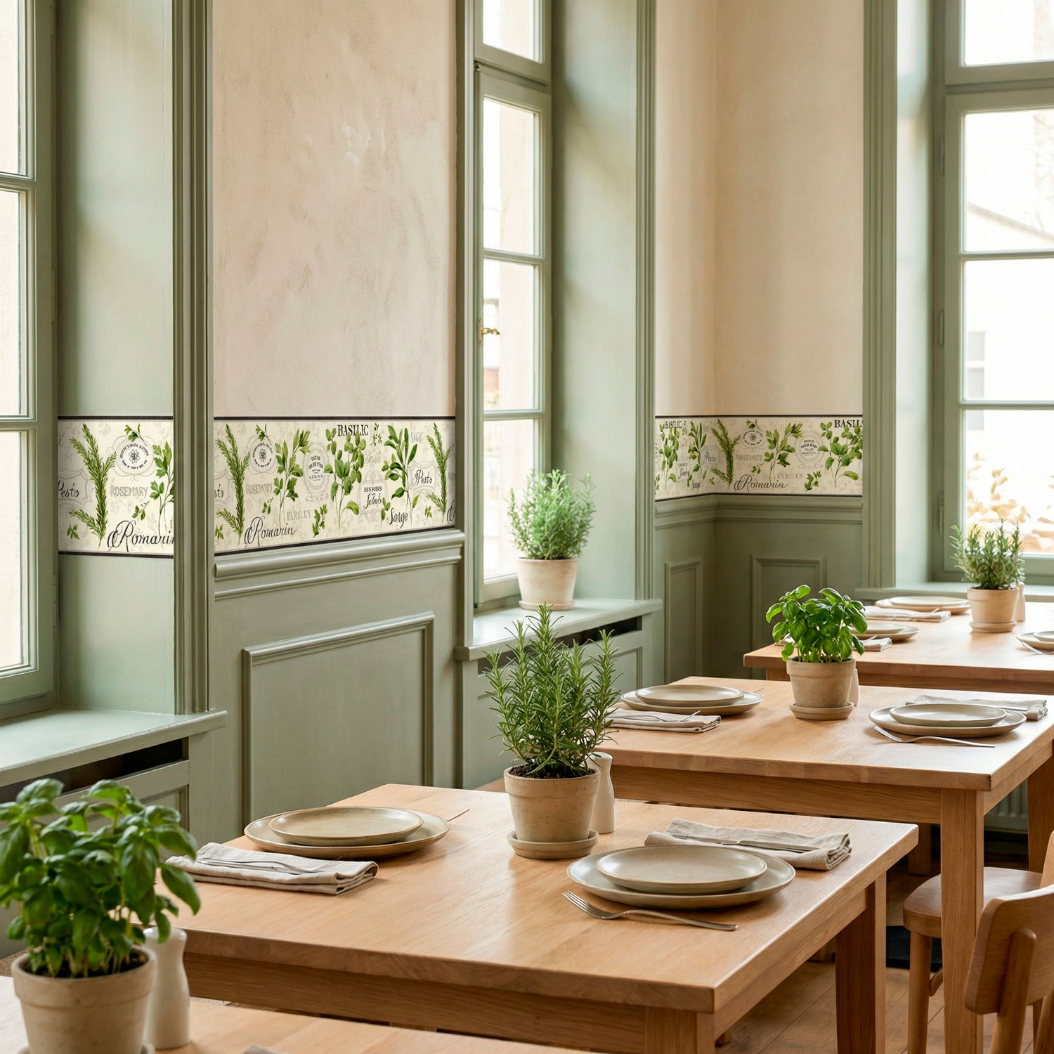 Adesivi Murali: Bordo erbe culinarie