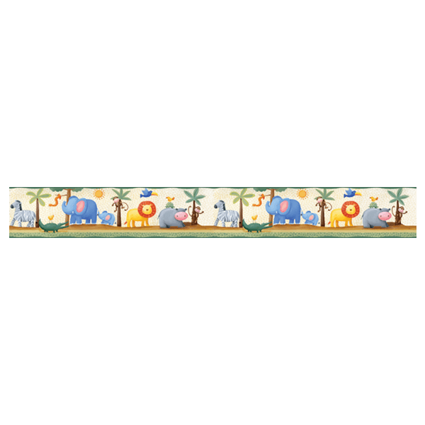 Adesivo Murale In Altezza Per Bambini – Giungla Con Animali E Farfalle – PVC Eco-Friendly – Misura Fino A 180 Cm