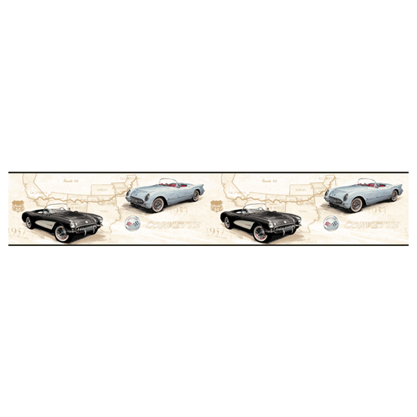 Adesivi Murali: Corvette e Route 66