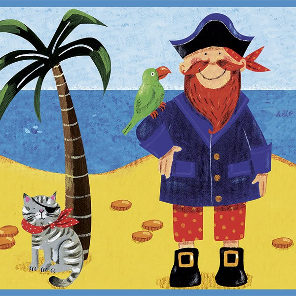 Adesivi per Bambini: Pirati Sulla Spiaggia