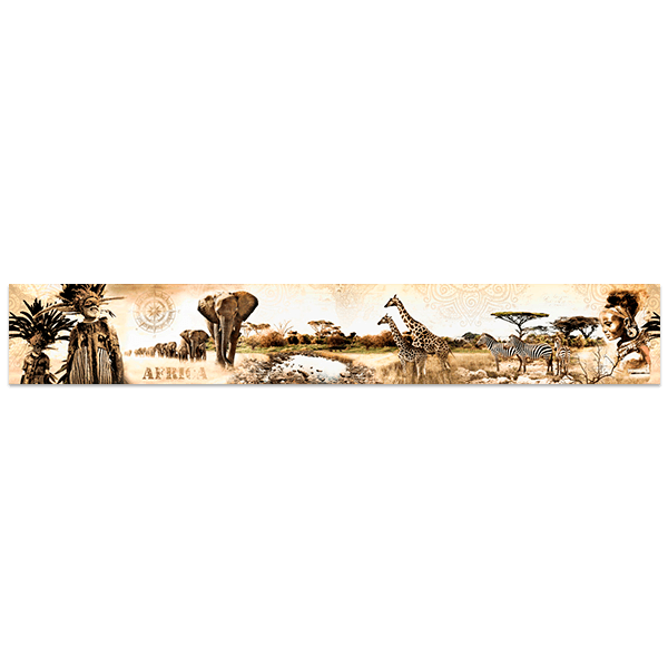 Adesivi Murali: Collage Paesaggio Africano