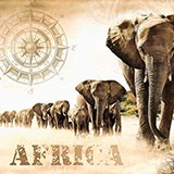 Adesivi Murali: Collage Paesaggio Africano 3