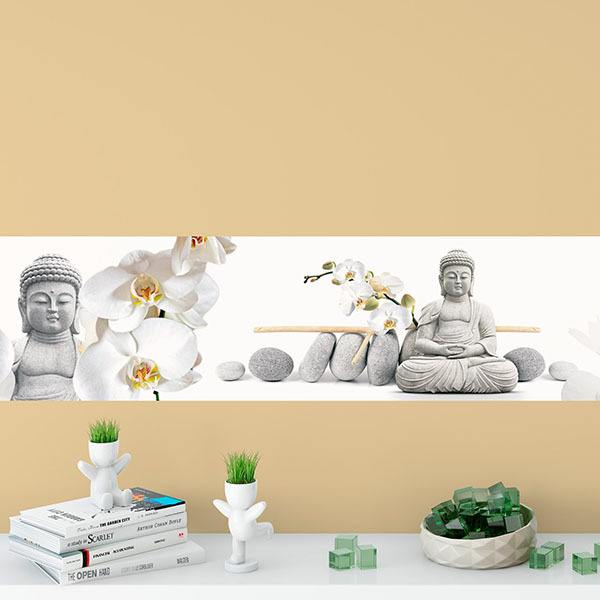Buddha con orchidee e pietre zen 1/2
