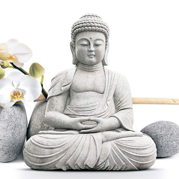 Buddha con orchidee e pietre zen 2/2