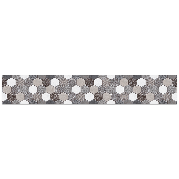 Adesivi Murali: Toni di grigio esagonale
