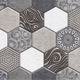 Adesivi Murali: Toni di grigio esagonale 3