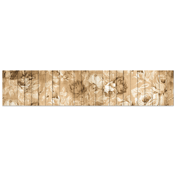 Adesivi Murali: Fiori su legno