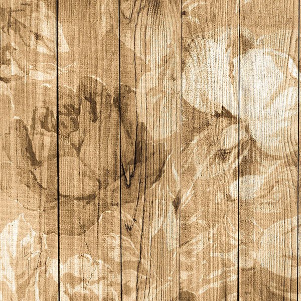 Adesivi Murali: Fiori su legno