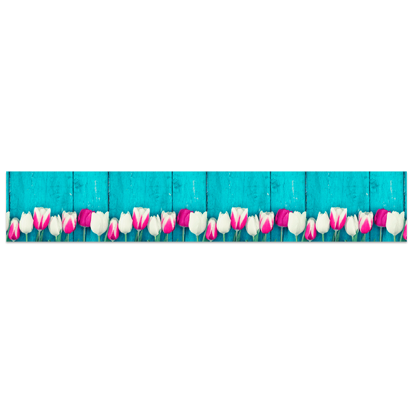 Adesivi Murali: Tulipani rosa e bianchi 0