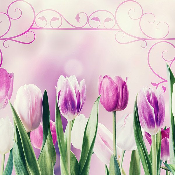 Adesivi Murali: Tulipani e ornamenti