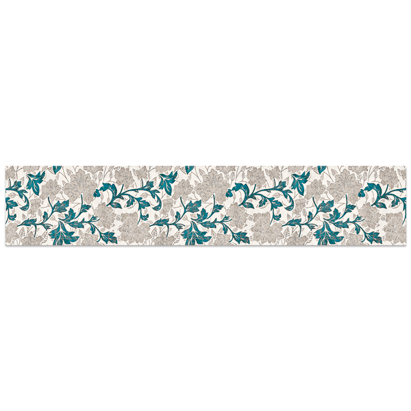 Adesivi Murali: Fogliame grigio con steli turchesi 0