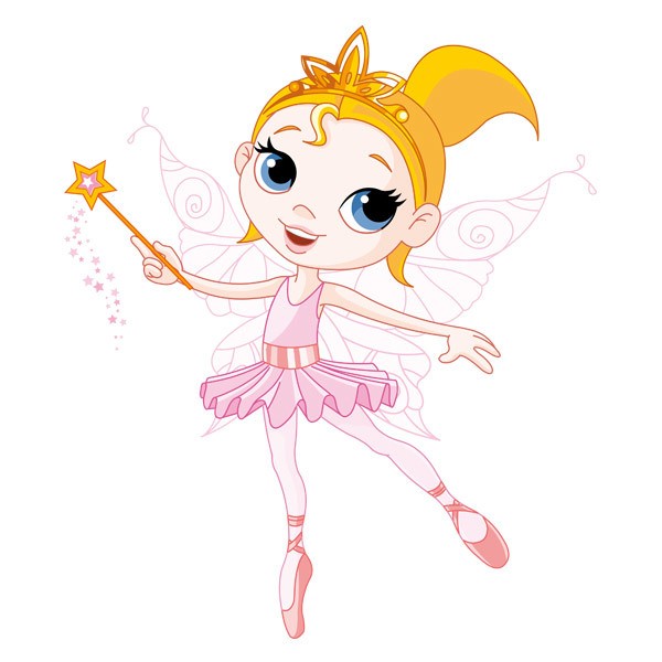 Adesivi per Bambini: Fata Ballerina Rosa