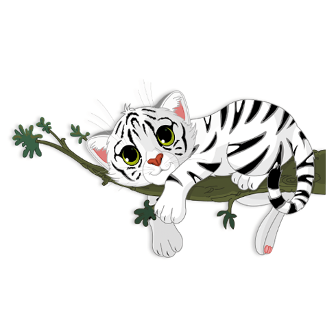 Adesivi per Bambini: Cucciolo di tigre su un ramo 0