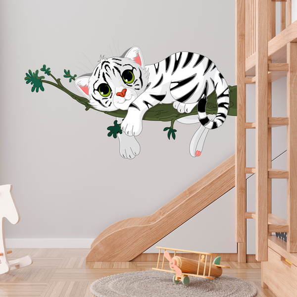 Adesivi per Bambini: Cucciolo di tigre su un ramo