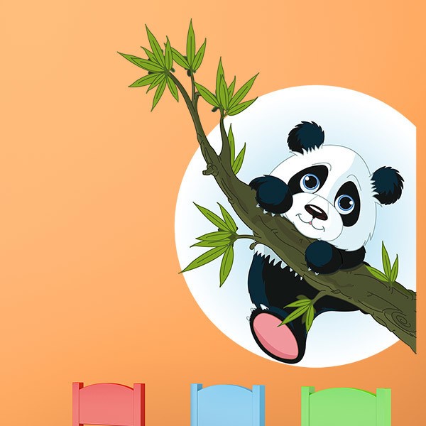 Adesivi per Bambini: Orso panda che si arrampica