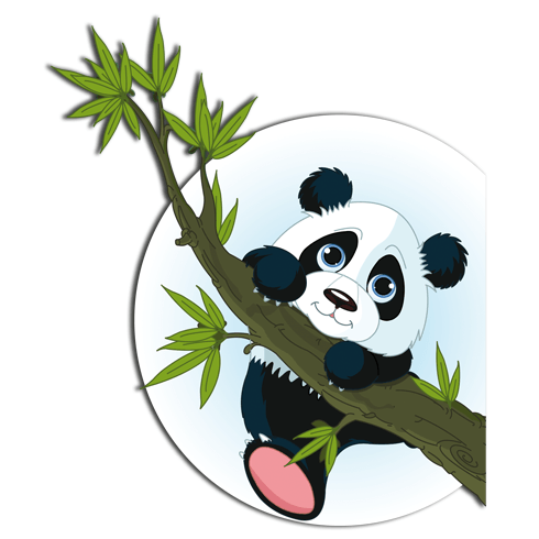Adesivi per Bambini: Orso panda che si arrampica 0