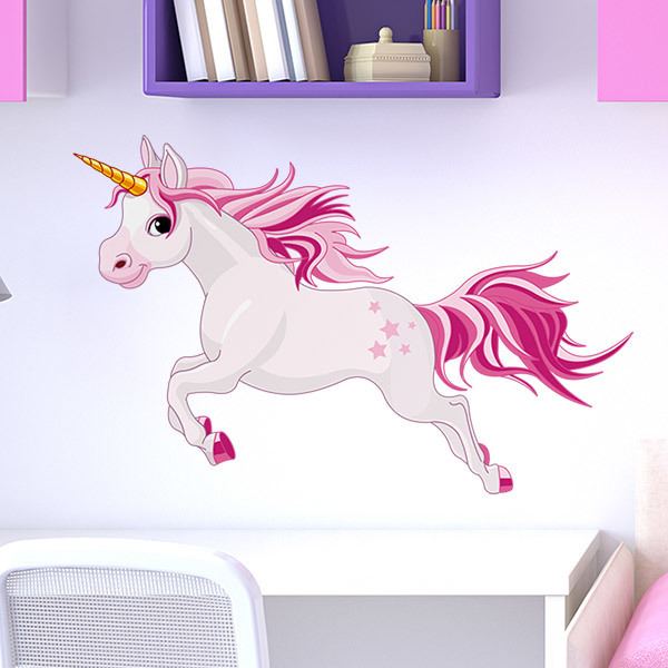 Adesivi Murali: Unicorno bianco stellato