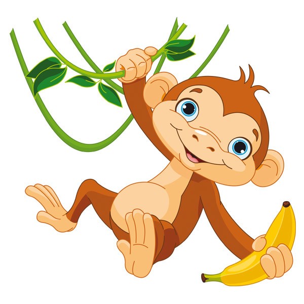 Adesivi per Bambini: Scimmia appesa a una banana