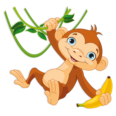 Adesivi per Bambini: Scimmia appesa a una banana