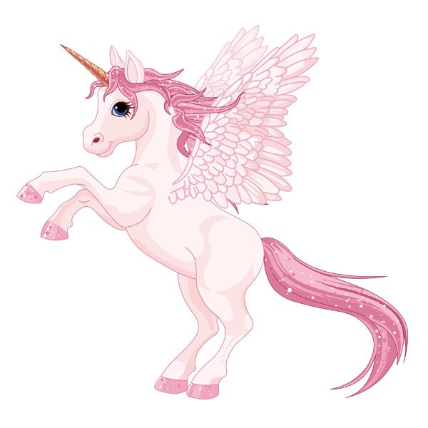 Adesivi Murali: Unicorno con le ali rosa