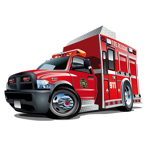 Adesivi per Bambini: Vigili del fuoco camion dei vigili del fuoco
