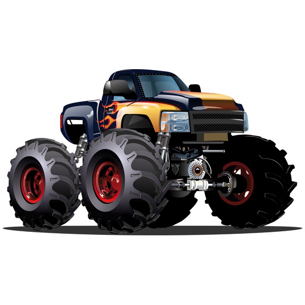 Adesivi per Bambini: Monster Truck blu scuro e arancione