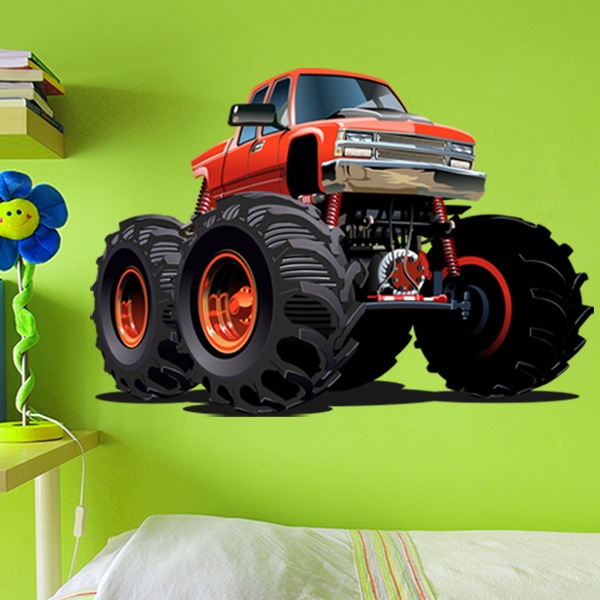 Adesivi per Bambini: Monster Truck ranchera arancione