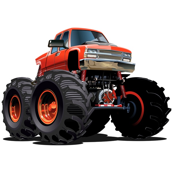 Adesivi per Bambini: Monster Truck ranchera arancione