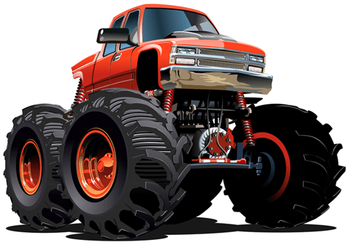 Adesivi per Bambini: Monster Truck ranchera arancione