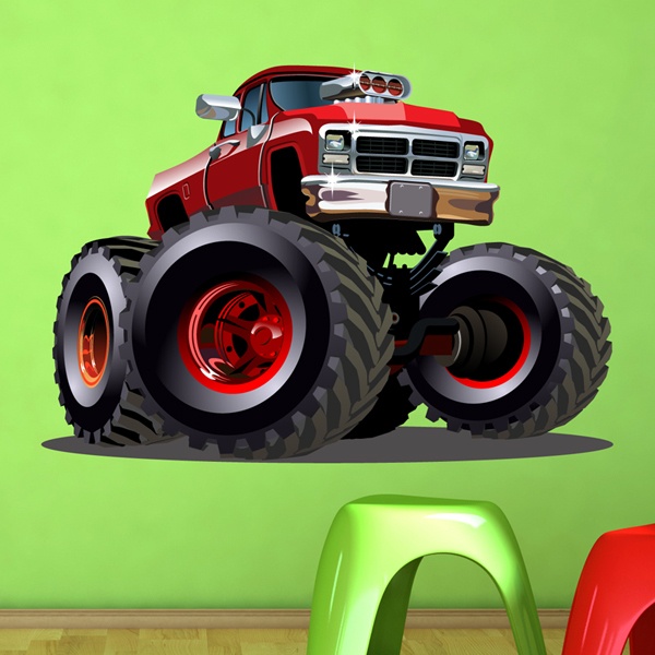 Adesivi per Bambini: Monster Truck ranchera rosso
