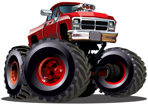 Adesivi per Bambini: Monster Truck ranchera rosso