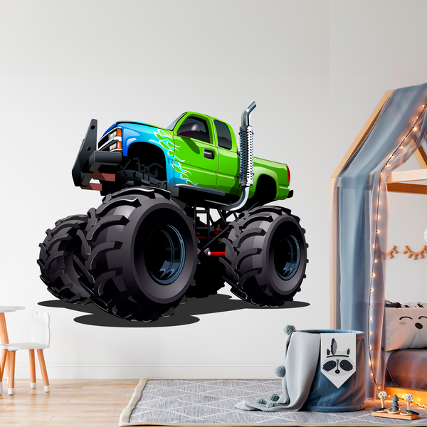 Adesivi per Bambini: Monster Truck verde e blu