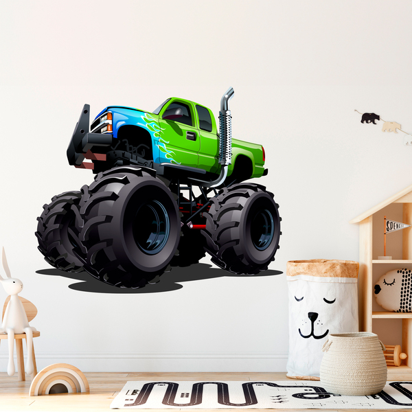 Adesivi per Bambini: Monster Truck verde e blu