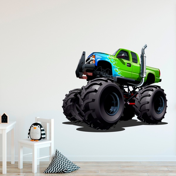 Adesivi per Bambini: Monster Truck verde e blu