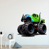 Adesivi per Bambini: Monster Truck verde e blu 4