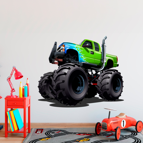 Adesivi per Bambini: Monster Truck verde e blu