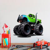Adesivi per Bambini: Monster Truck verde e blu 5