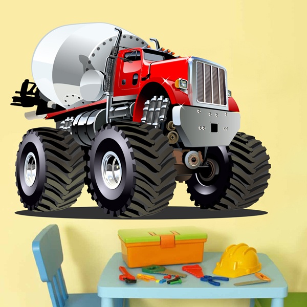 Adesivi per Bambini: Monster Truck betoniera Betoniera