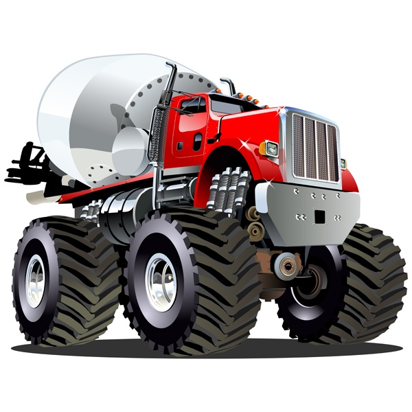 Adesivi per Bambini: Monster Truck betoniera Betoniera