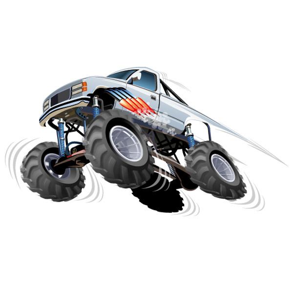 Adesivi per Bambini: Monster Truck bianco con salto